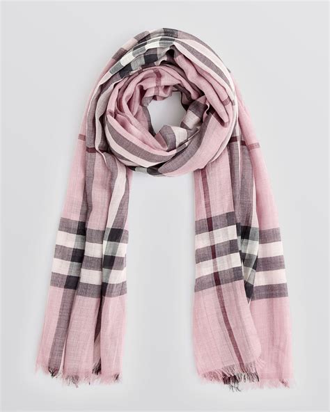 pink burberry scarf silk|Burberry pink plaid scarf.